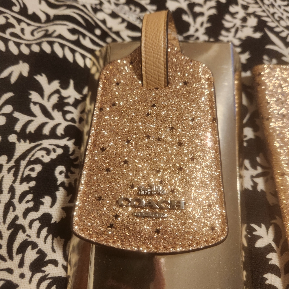 Coach Glittering Gold Passport Holder - Picture 2 of 4